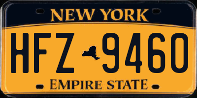 NY license plate HFZ9460