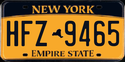 NY license plate HFZ9465