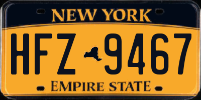 NY license plate HFZ9467
