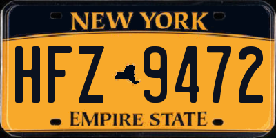 NY license plate HFZ9472