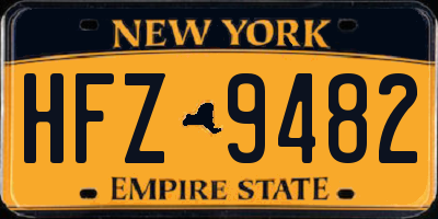 NY license plate HFZ9482