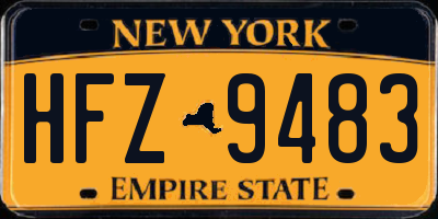 NY license plate HFZ9483