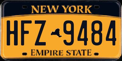 NY license plate HFZ9484