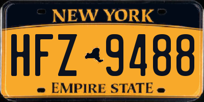 NY license plate HFZ9488