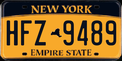 NY license plate HFZ9489