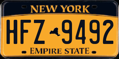 NY license plate HFZ9492