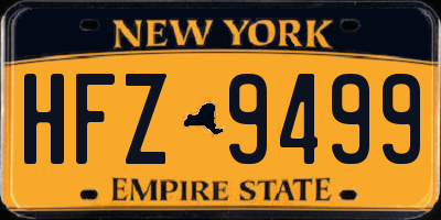 NY license plate HFZ9499