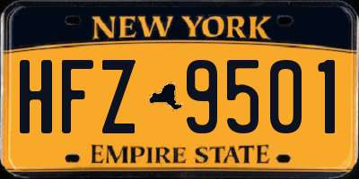 NY license plate HFZ9501