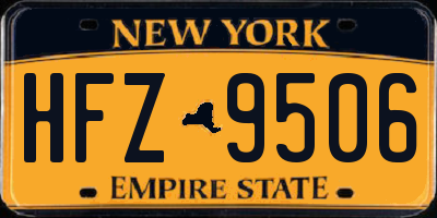 NY license plate HFZ9506