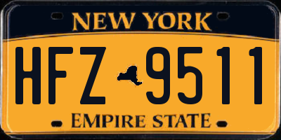 NY license plate HFZ9511