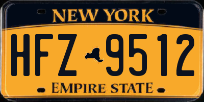 NY license plate HFZ9512