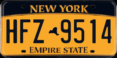 NY license plate HFZ9514