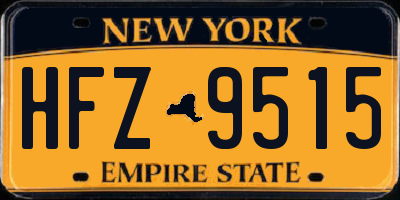 NY license plate HFZ9515