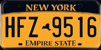 NY license plate HFZ9516