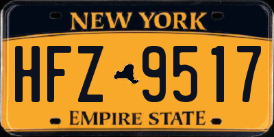 NY license plate HFZ9517