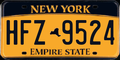 NY license plate HFZ9524