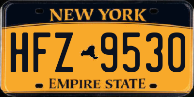 NY license plate HFZ9530