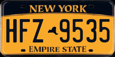 NY license plate HFZ9535