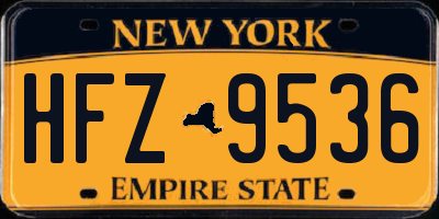 NY license plate HFZ9536
