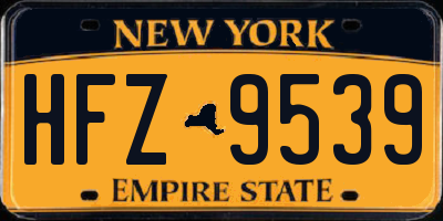 NY license plate HFZ9539