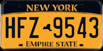 NY license plate HFZ9543