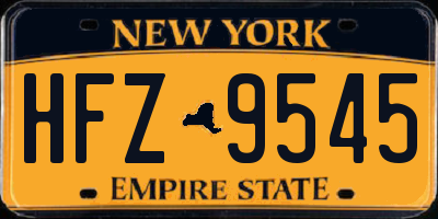 NY license plate HFZ9545