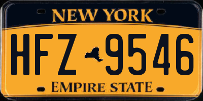 NY license plate HFZ9546