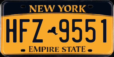 NY license plate HFZ9551