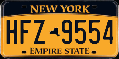 NY license plate HFZ9554