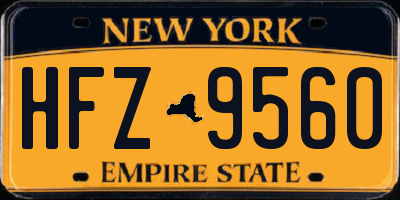 NY license plate HFZ9560