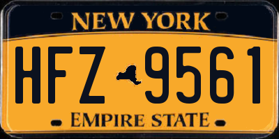 NY license plate HFZ9561