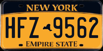NY license plate HFZ9562