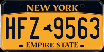 NY license plate HFZ9563