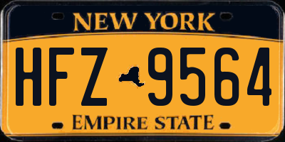 NY license plate HFZ9564