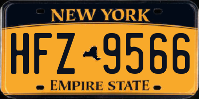 NY license plate HFZ9566