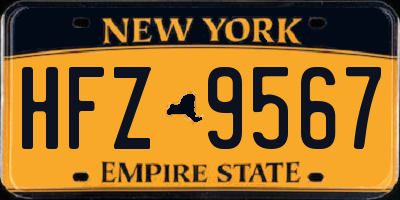 NY license plate HFZ9567