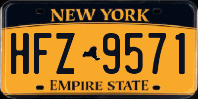NY license plate HFZ9571