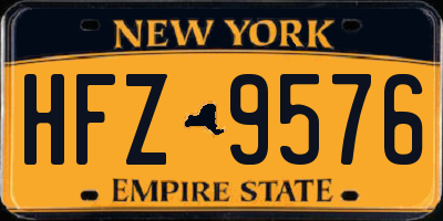 NY license plate HFZ9576
