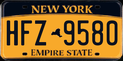 NY license plate HFZ9580