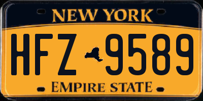 NY license plate HFZ9589