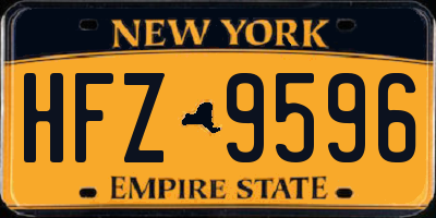 NY license plate HFZ9596