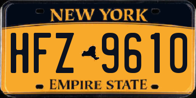 NY license plate HFZ9610