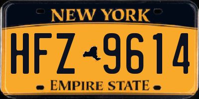NY license plate HFZ9614