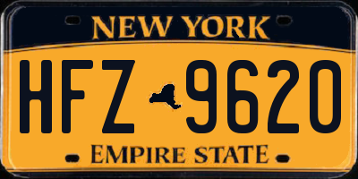 NY license plate HFZ9620