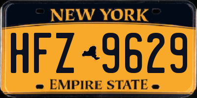 NY license plate HFZ9629