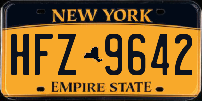 NY license plate HFZ9642