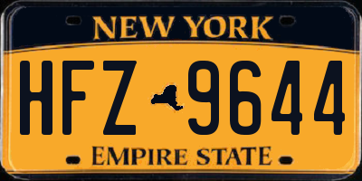 NY license plate HFZ9644