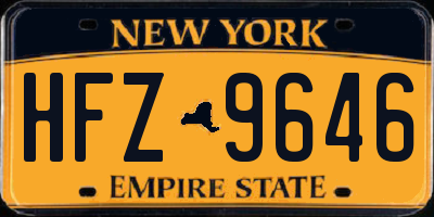 NY license plate HFZ9646