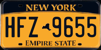 NY license plate HFZ9655