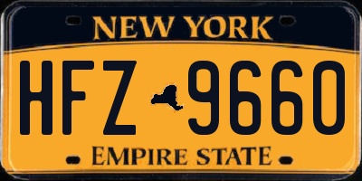 NY license plate HFZ9660
